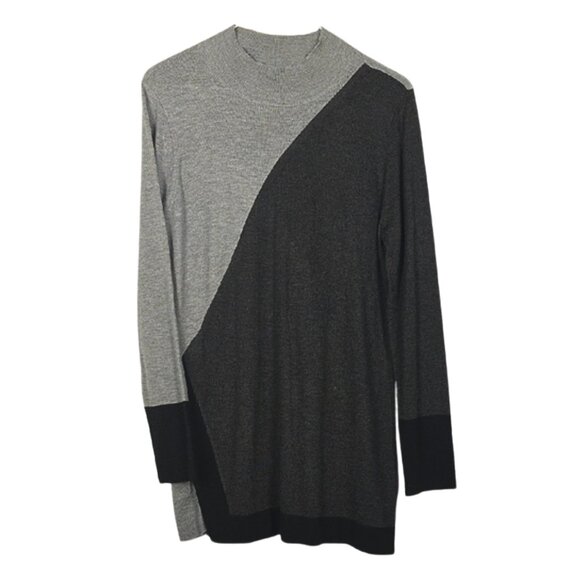 Vince Camuto Gray and Black Colorblock Sweater - Picture 1 of 5